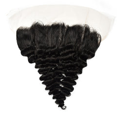 13x4 Transparent Lace Frontal Deep Wave Hair High Quality Virgin Hair