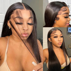 Straight 13×6 Transparent Lace Front Wigs Human Hair Wig 150%