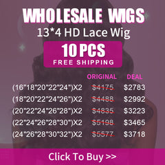 Wholesale Wigs 10PCS Pack 13x4 HD Lace Wig High Quality Virgin Hair