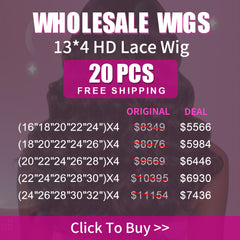 Wholesale Wigs 20PCS Pack 13x4 HD Lace Wig High Quality Virgin Hair