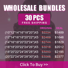 Wholesale Bundles 30PCS Brazillian 10A High Quality Virgin Hair