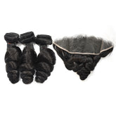 Loose Wave Hair 3 Bundles With 13x4 HD Lace Frontal High Quality Virgin Hair