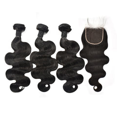 Body Wave Hair 3 Bundles With 5x5 HD Lace Closure High Quality Virgin Hair