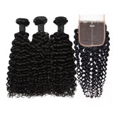 Curly Hair 3 Bundles With 5x5 HD Lace Closure High Quality Virgin Hair