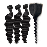 Loose Body Wave Hair 3 Bundles With 5x5 HD Lace Closure High Quality Virgin Hair