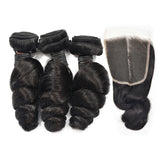 Loose Wave Hair 3 Bundles With 5x5 HD Lace Closure High Quality Virgin Hair
