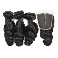 Loose Wave Hair 3 Bundles With 5x5 HD Lace Closure High Quality Virgin Hair