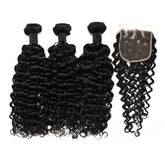 Water Wave Hair 3 Bundles With 5x5 HD Lace Closure High Quality Virgin Hair