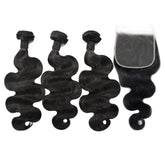 Body Wave Hair 3 Bundles With 7x7 HD Lace Closure High Quality Virgin Hair