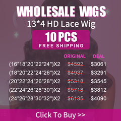 Wholesale Wigs 10PCS Pack 13x4 HD Lace Wig High Quality Virgin Hair