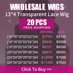 Wholesale Wigs 20PCS Pack 13x4 Transparent Lace Wig High Quality Virgin Hair