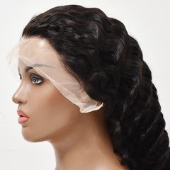 Deep Wave 13x4 Transparent Lace Front Wigs Human Hair Wig 180%