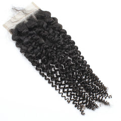 4*4 Transparent Lace Closure Kinky Curly Hair High Quality Virgin Hair