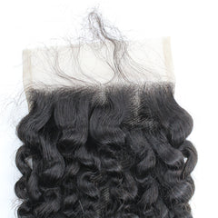4*4 Transparent Lace Closure Kinky Curly Hair High Quality Virgin Hair