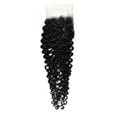 4*4 Transparent Lace Closure Curly Hair High Quality Virgin Hair