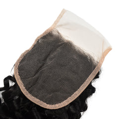 4*4 Transparent Lace Closure Curly Hair High Quality Virgin Hair