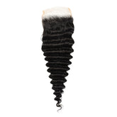 4*4 Transparent Lace Closure Deep Wave Hair High Quality Virgin Hair