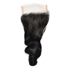 4*4 Transparent Lace Closure Loose Wave Hair High Quality Virgin Hair