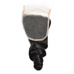 4*4 Transparent Lace Closure Loose Wave Hair High Quality Virgin Hair