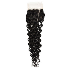 4*4 Transparent Lace Closure Water Wave Hair High Quality Virgin Hair