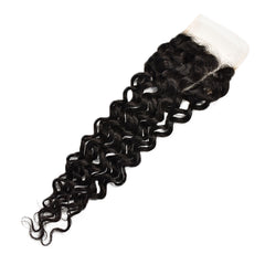 4*4 Transparent Lace Closure Water Wave Hair High Quality Virgin Hair
