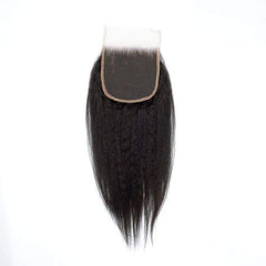 5x5 Transparent Lace Closure Kinky Straight Hair High Quality Virgin Hair