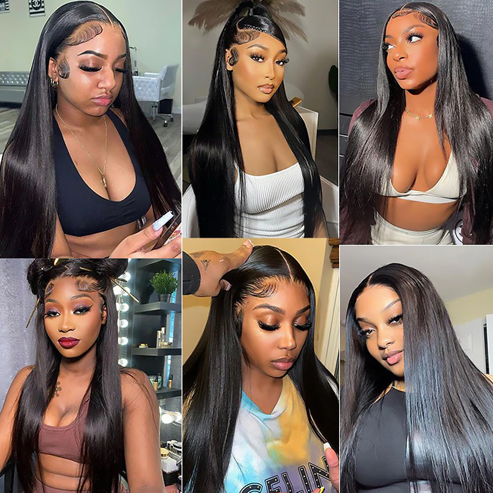Straight Ready To Wear 5x5 HD Lace Closure Wigs 200% High Density Baby Hair Human Hair Wig
