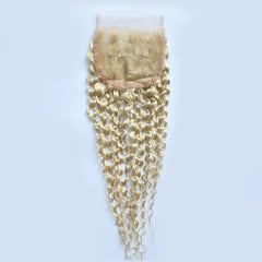 613 Blonde Color 5x5 HD Lace Closure Curly Hair High Quality Virgin Hair