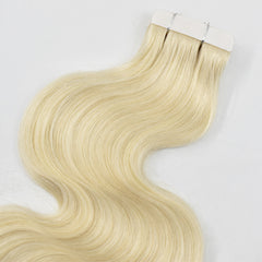 Blonde Color #613 Body Wave Tape In Hair Extensions Virgin Human Hair