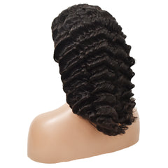 Deep Wave 13x4 Transparent Lace Front Wigs Human Hair Wig 180%