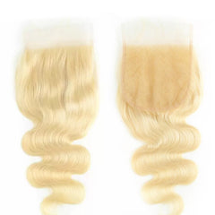 613 Blonde Color 5x5 Transparent Lace Closure Body Wave Hair High Quality Virgin Hair