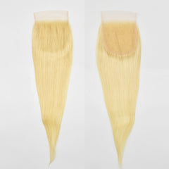 613 Blonde Color 5x5 Transparent Lace Closure Straight Hair High Quality Virgin Hair