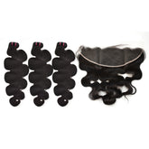 Raw Hair Body Wave Hair 3 Bundles With 13X4 HD Lace Frontal High Quality Hair