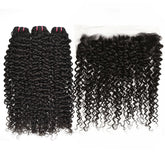 Raw Hair Curly Hair 3 Bundles With 13x4 HD Lace Frontal High Quality Hair
