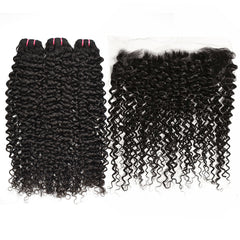 Raw Hair Curly Hair 3 Bundles With 13x4 HD Lace Frontal High Quality Hair