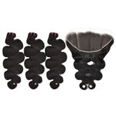 Raw Hair Body Wave Hair 3 Bundles With 13X6 HD Lace Frontal High Quality Hair
