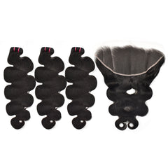 Raw Hair Body Wave Hair 3 Bundles With 13X6 HD Lace Frontal High Quality Hair