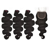 Raw Hair Body Wave Hair 3 Bundles With 5x5 HD Lace Closure High Quality Hair