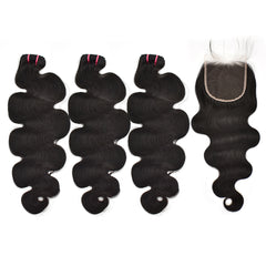 Raw Hair Body Wave Hair 3 Bundles With 5x5 HD Lace Closure High Quality Hair