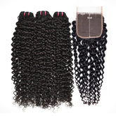 Raw Hair Curly Hair 3 Bundles With 5x5 HD Lace Closure High Quality Hair