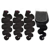 Raw Hair Body Wave Hair 3 Bundles With 7x7 HD Lace Closure High Quality Hair
