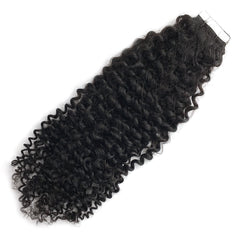 Kinky Curly Tape In Hair Extensions Virgin Human Hair 50g