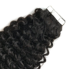 Kinky Curly Tape In Hair Extensions Virgin Human Hair 50g