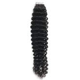 Curly Tape In Hair Extensions Virgin Human Hair 50g