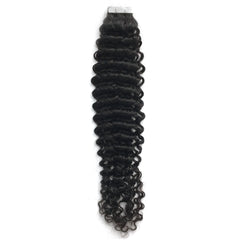 Curly Tape In Hair Extensions Virgin Human Hair 50g