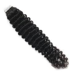 Curly Tape In Hair Extensions Virgin Human Hair 50g