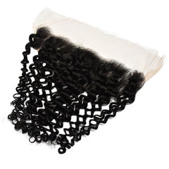Curly Hair 3 Bundles With 13x4 Transparent Lace Frontal High Quality Virgin Hair