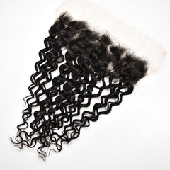 Raw Hair Water Wave Hair 3 Bundles With 13x4 Transparent Lace Frontal High Quality Hair