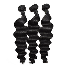 Loose Body Wave Hair 3 Bundles With 5x5 Transparent Lace Closure High Quality Virgin Hair