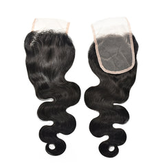 Body Wave Raw Hair 3 Bundles With 4x4 Transparent Lace Closure